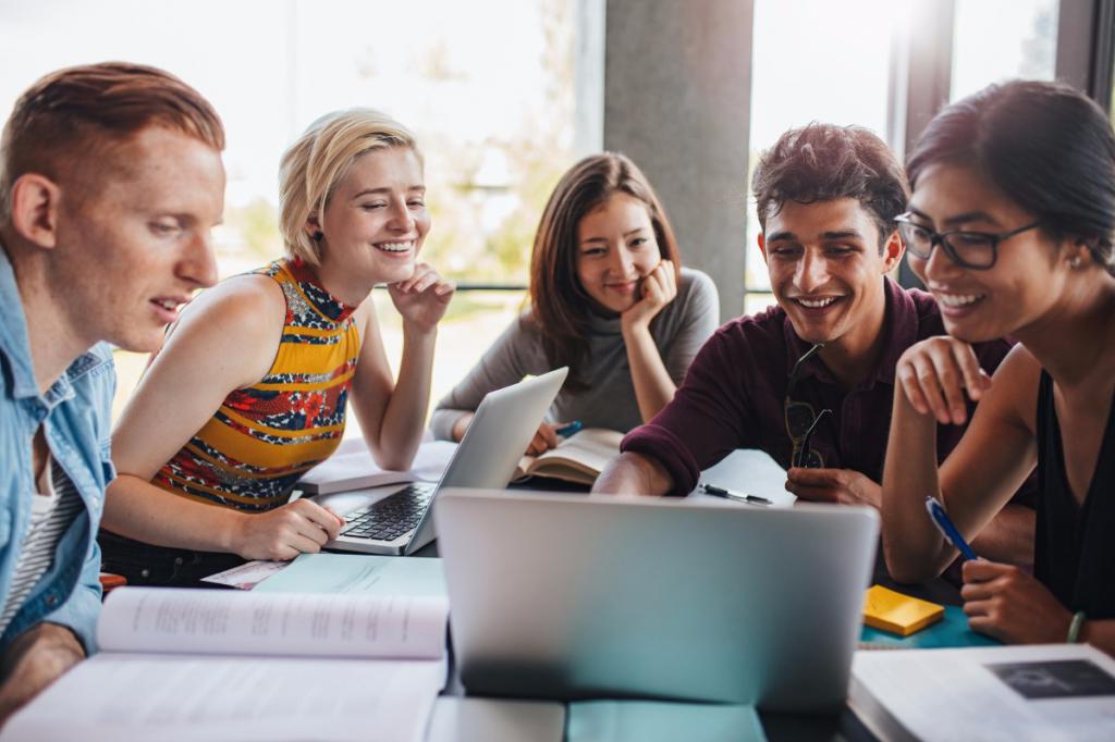 Students study on their own