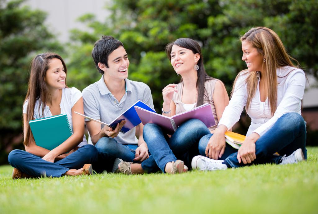 Students study remotely