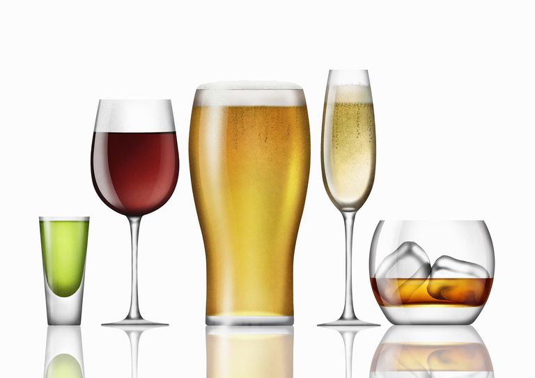 Glasses with alcohol