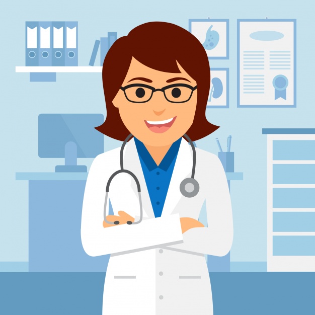 Therapist is engaged in medical examination