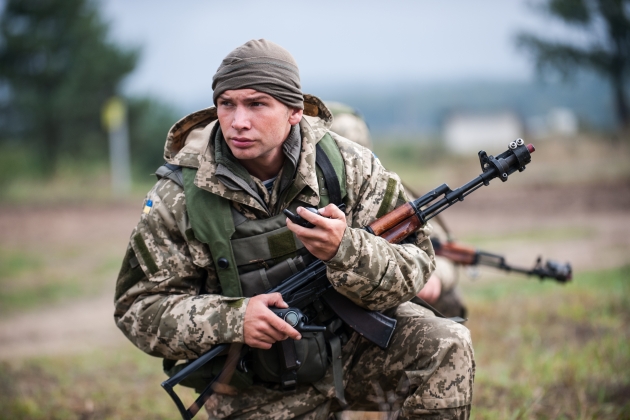 Soldier is armed