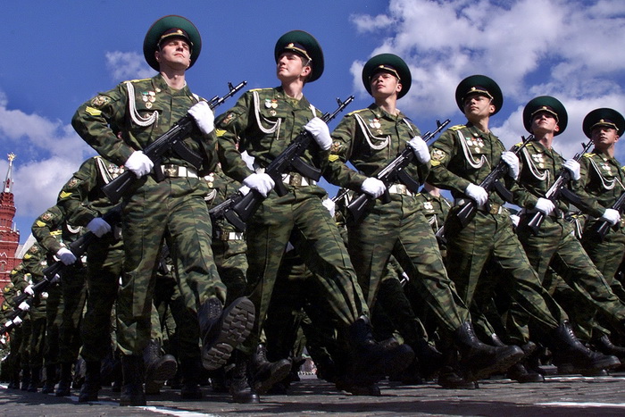 Soldiers marching