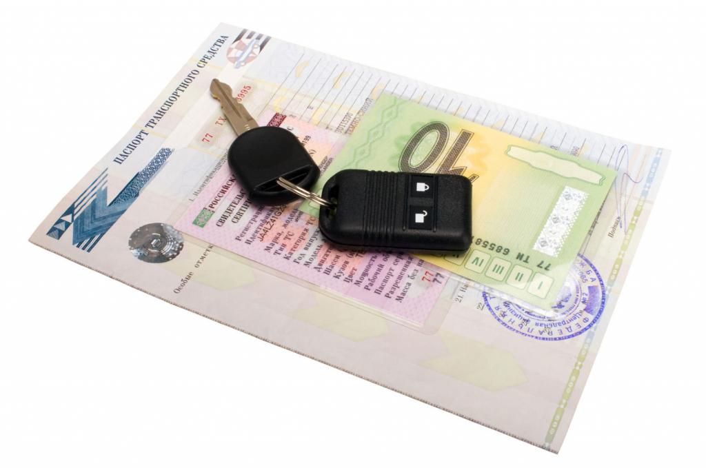 registration certificate for the car