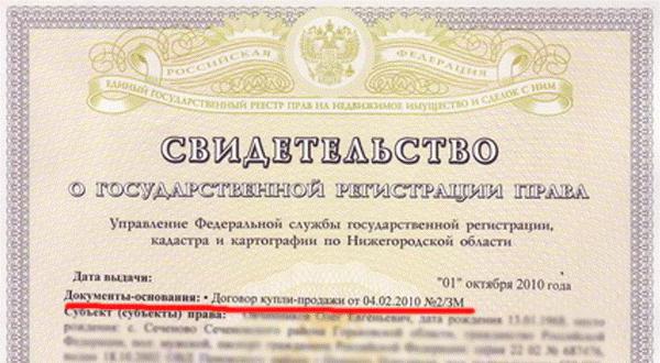 which document confirms the ownership of the apartment