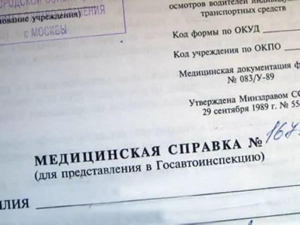 Validity of a medical certificate for the traffic police