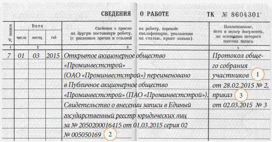 correction of an erroneous entry in the workbook sample