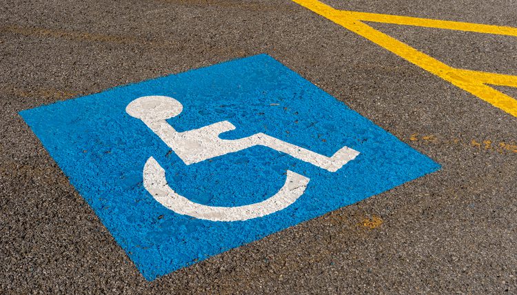 sign parking disabled area