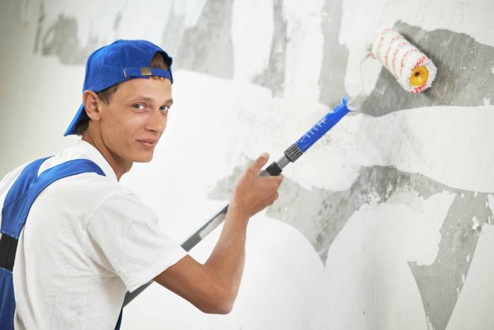 plasterer painter in construction