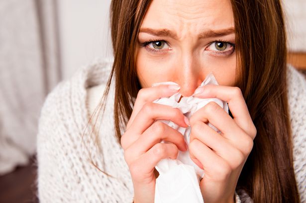 the girl has a cold