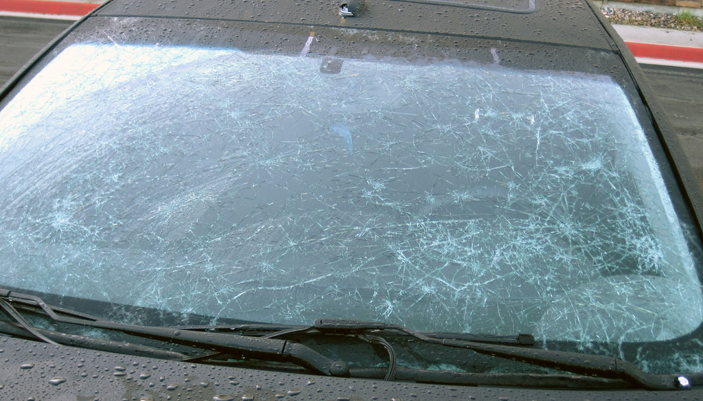 damaged windshield