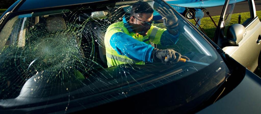 glass broken in car