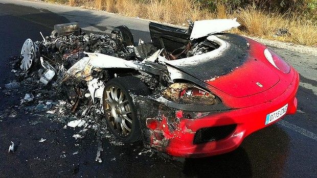 burnt car