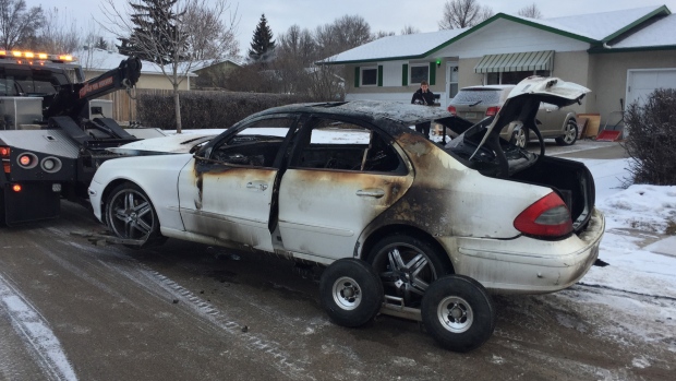 burnt car