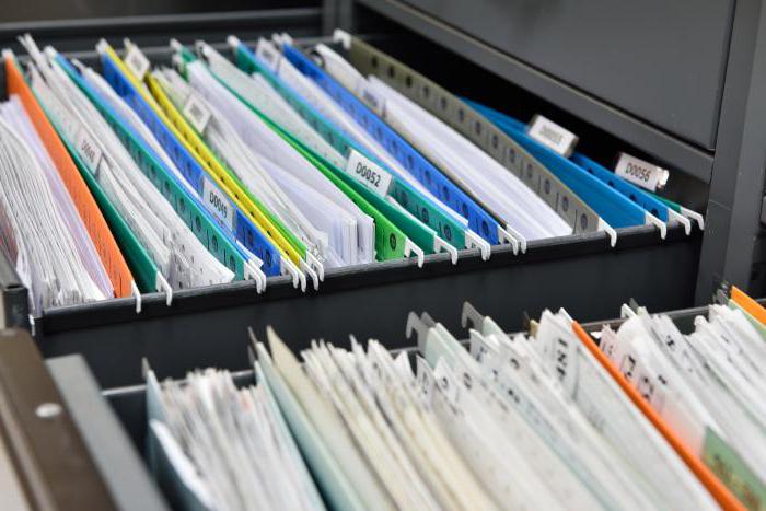 storage periods of documents in office work table