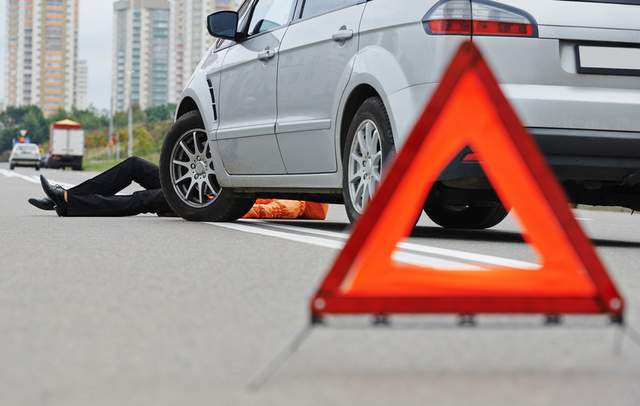 driver knocked down a pedestrian