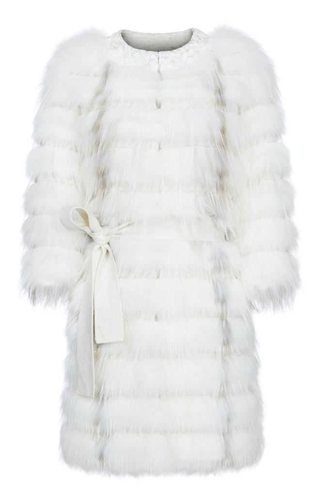 manteau de fourrure blanc