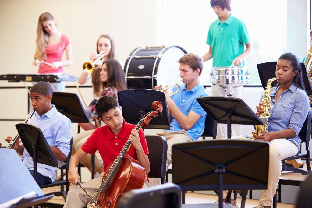 children play musical instruments