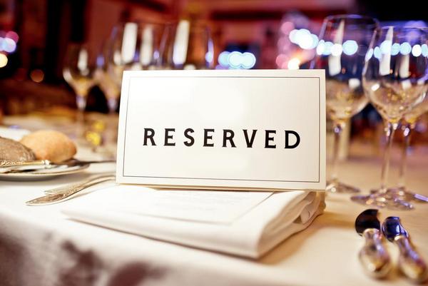 reserved table