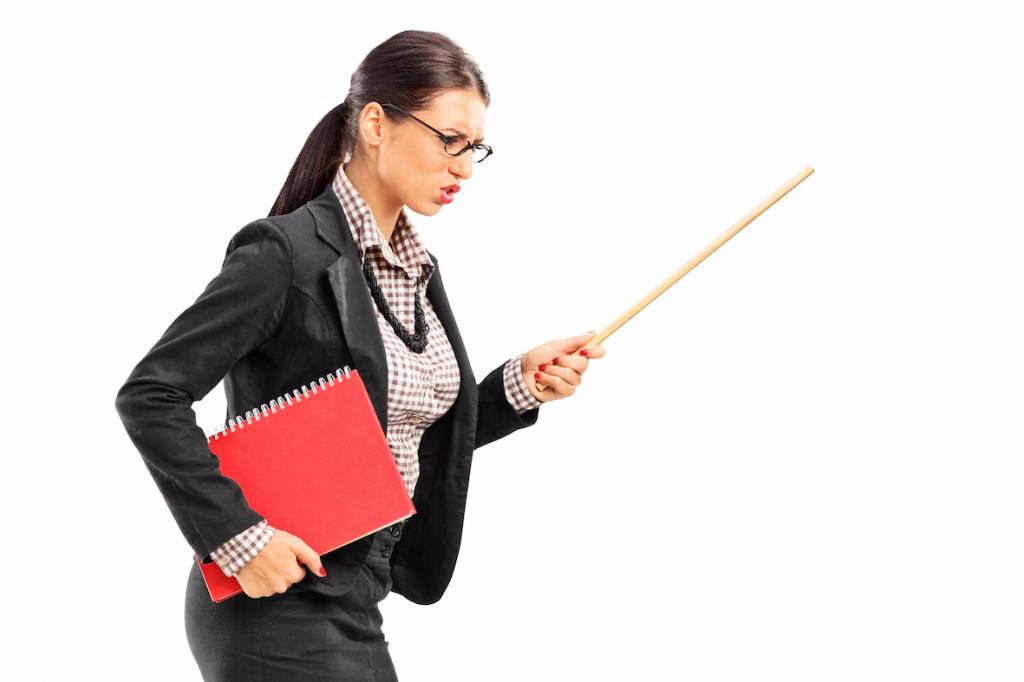 Teacher with a pointer