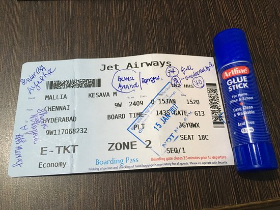 Boarding pass with print